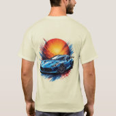Dynamischer Sportwagen T-Shirt (Rückseite)