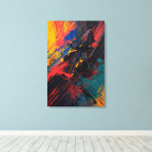 Dynamischer Spritzer - Moderner Abstrakter Express Leinwanddruck (Insitu (Holzboden))