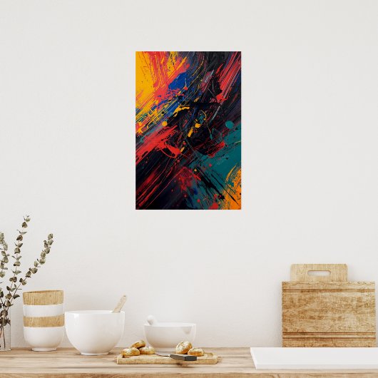 Dynamischer Spritzer - Moderner Abstrakter Express Poster (Küche)