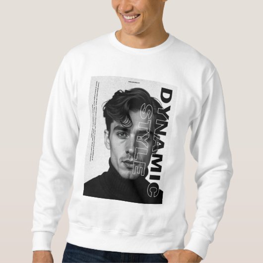 Dynamischer Stil - monochrome Porträtgestaltung Sweatshirt (Vorderseite)