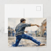 Dynamischer Straßentänzer, Postkarte (Vorne/Hinten)