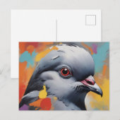 Dynamischer Taube Abstrakt Expressionist Bird Postkarte (Vorne/Hinten)