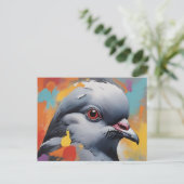 Dynamischer Taube Abstrakt Expressionist Bird Postkarte (Stehend Vorderseite)