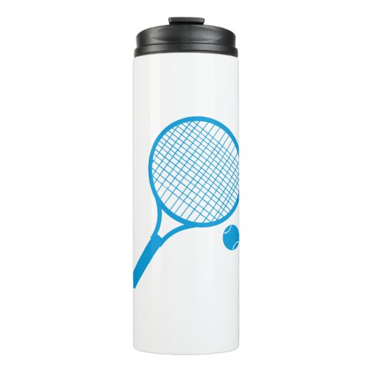 Dynamischer Tennisschläger & Ball Thermosbecher (Vorderseite)