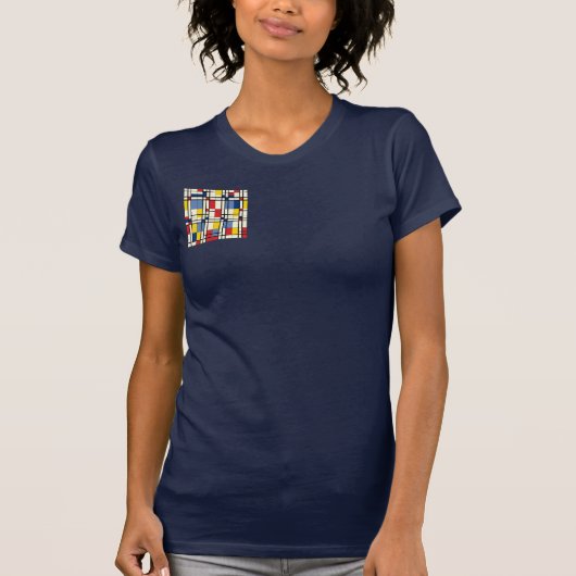 Dynamischer und farbenfroher Piet Mondrian T-Shirt (Vorderseite)
