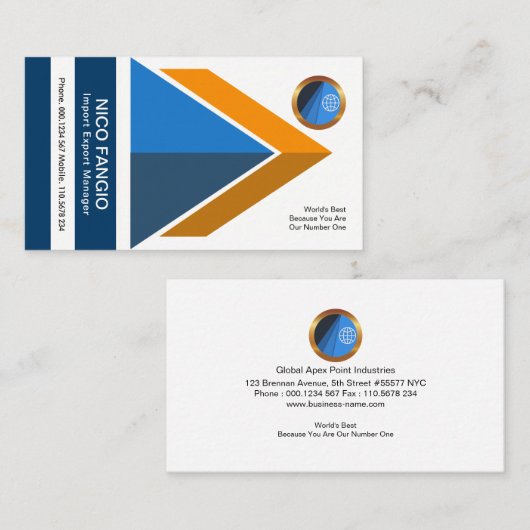 Dynamischer unternehmungslustiger lebhafter visitenkarte (Vorne/Hinten)