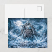 Dynamischer untoter Krieger in dunkler Fantasy-Atm Postkarte (Vorne/Hinten)