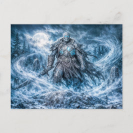 Dynamischer untoter Krieger in dunkler Fantasy-Atm Postkarte