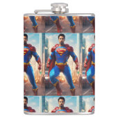 Dynamischer Verteidiger: Der Power eines Superheld Flachmann (Vorderseite)