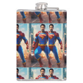 Dynamischer Verteidiger: Der Power eines Superheld Flachmann (Rückseite)