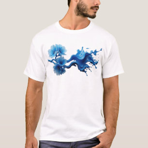 Dynamisches ABSTRACT FLOWER Kunstdesign T-Shirt