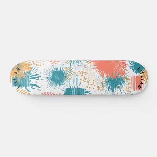 Dynamisches Abstrakt Burst Muster Skateboard Deck (Horizontal)