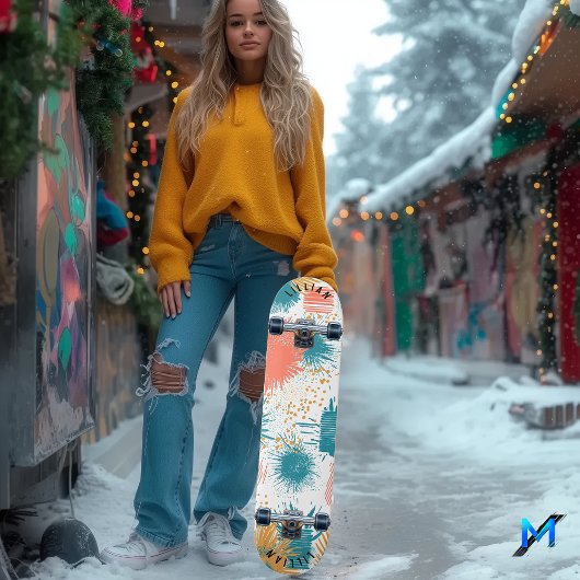 Dynamisches Abstrakt Burst Muster Skateboard Deck