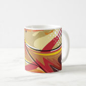 Dynamisches Abstrakt in warmen Tönen Kaffeetasse (VorderseiteRechts)