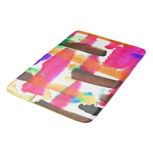 Dynamisches Abstraktes Kunstmuster Badematte (Schrägansicht)