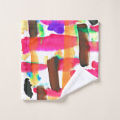 Dynamisches Abstraktes Kunstmuster Badhandtuch Set (Waschlappen)