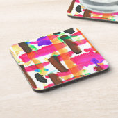 Dynamisches Abstraktes Kunstmuster Getränkeuntersetzer (Linke Seite)