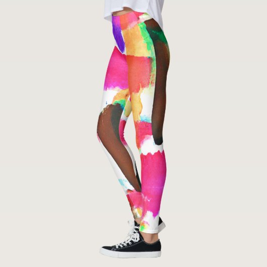 Dynamisches Abstraktes Kunstmuster Leggings (Links)