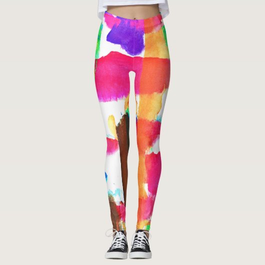 Dynamisches Abstraktes Kunstmuster Leggings (Vorderseite)