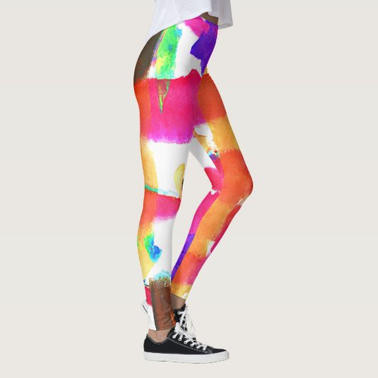 Dynamisches Abstraktes Kunstmuster Leggings (Rechts)