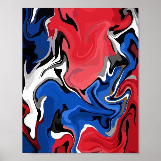 Dynamisches Abstraktes Kunstwerk mit fett gefärbte Poster (Vorne)