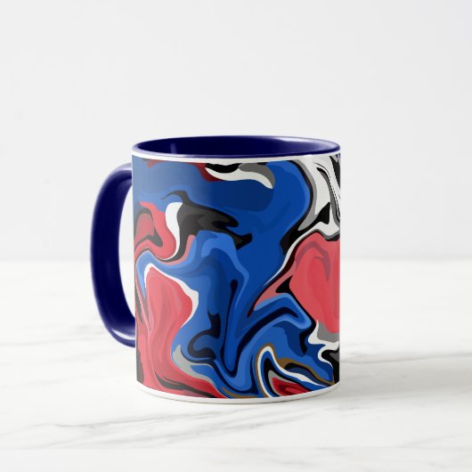 Dynamisches Abstraktes Kunstwerk mit fett gefärbte Tasse (Vorderseite Links)