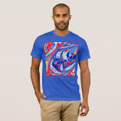 Dynamisches Abstraktes Muster T-Shirt (Vorne ganz)