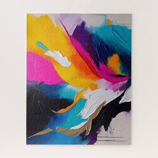 Dynamisches Abstraktes Ölgemälde, dicker Pinselstr Puzzle (Vertikal)