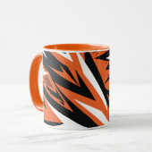 Dynamisches Abstraktes Orange- und Schwarz Geometr Tasse (Vorderseite Links)