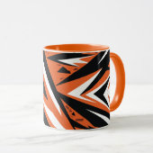 Dynamisches Abstraktes Orange- und Schwarz Geometr Tasse (VorderseiteRechts)