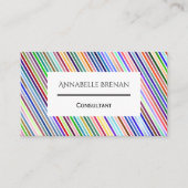 Dynamisches Auge Fangen farbenfrohe Pinstripes Visitenkarte (Vorderseite)