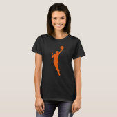 Dynamisches Basketball-Silhouette-Design T-Shirt (Vorne ganz)