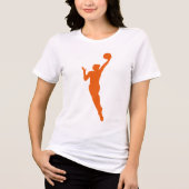 Dynamisches Basketball-Silhouette-Design Tri-Blend Shirt (Vorderseite)