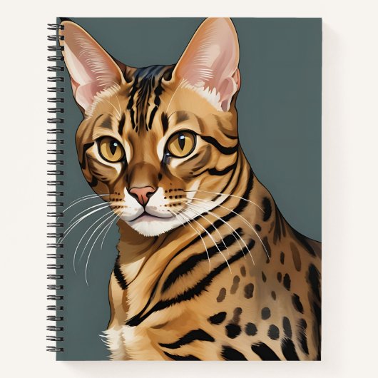Dynamisches Bengalisches Katapportrait mit markant Notizblock (Vorderseite)