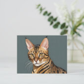 Dynamisches Bengalisches Katapportrait mit markant Postkarte (Stehend Vorderseite)