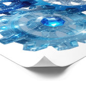 Dynamisches Blau BLUE GEAR v2 Poster (Ecke)