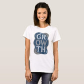 Dynamisches Blau GROWTH Zitat Design T-Shirt (Vorne ganz)