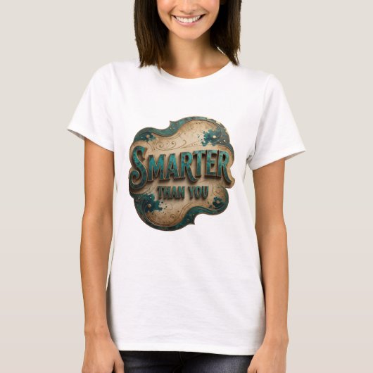 Dynamisches Blau KLÜGER ALS DU Benutzerdefiniertes T-Shirt (Vorderseite)