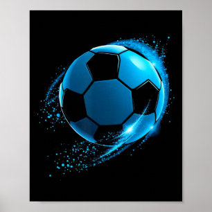 Dynamisches Blaues Fußball Ll Poster