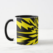 Dynamisches Blitzdesign in Gelb und Schwarz Tasse (Links)
