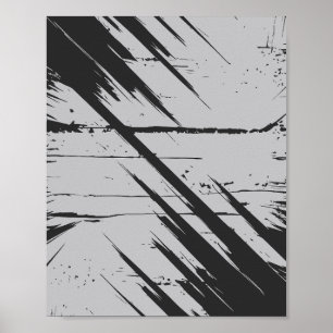 Dynamisches Chaos mit schwarzen Strichen Poster