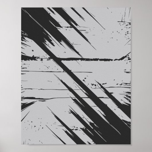 Dynamisches Chaos mit schwarzen Strichen Poster (Vorne)