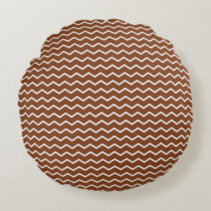 Dynamisches Chevron-Wellen-Muster Rundes Kissen