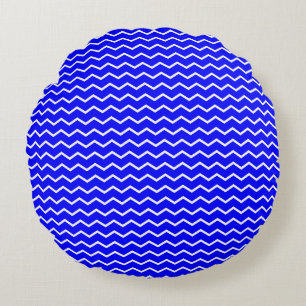 Dynamisches Chevron-Wellen-Muster Rundes Kissen