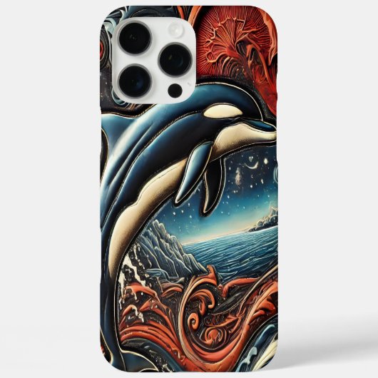 Dynamisches Delfin-Kunstwerk Case-Mate iPhone Hülle (Rückseite)