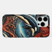 Dynamisches Delfin-Kunstwerk iPhone Hülle (Rückseite (Horizontal))