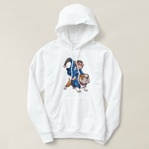 Dynamisches Duo: Der Affe und der Bulldog im Stil Hoodie