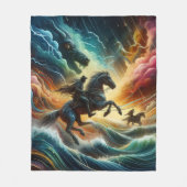 Dynamisches Duo: Stormy Horseback Adventure Fleecedecke (Vorderseite)