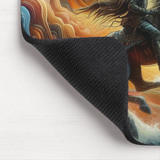 Dynamisches Duo: Stormy Horseback Adventure Mousepad (Ecke)