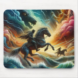 Dynamisches Duo: Stormy Horseback Adventure Mousepad